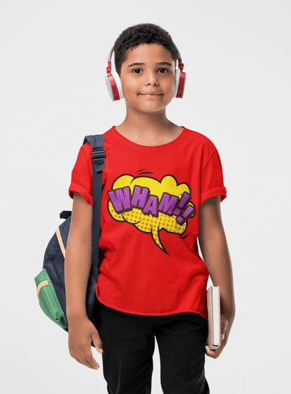 Comic Expression WHAM Red T-Shirt For Boys - ATOM
