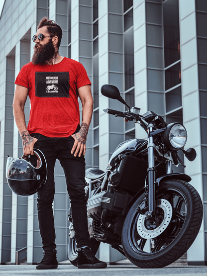 Motorcycle Adventure Red T-Shirt For Men - ATOM