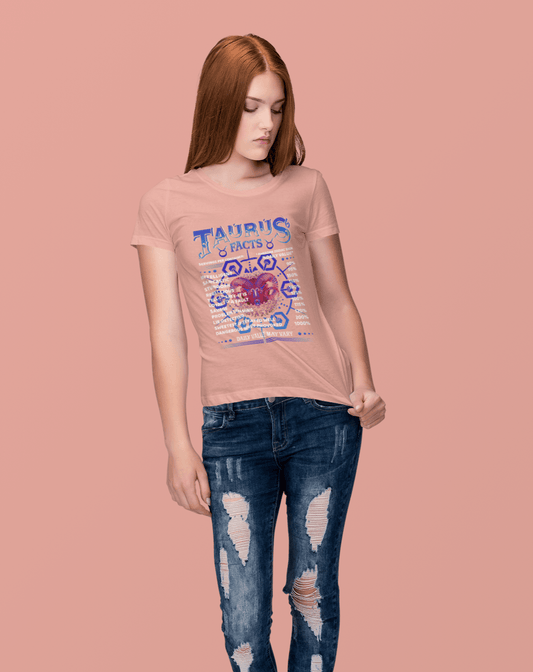 Taurus Facts Peach T-Shirt For Women - ATOM