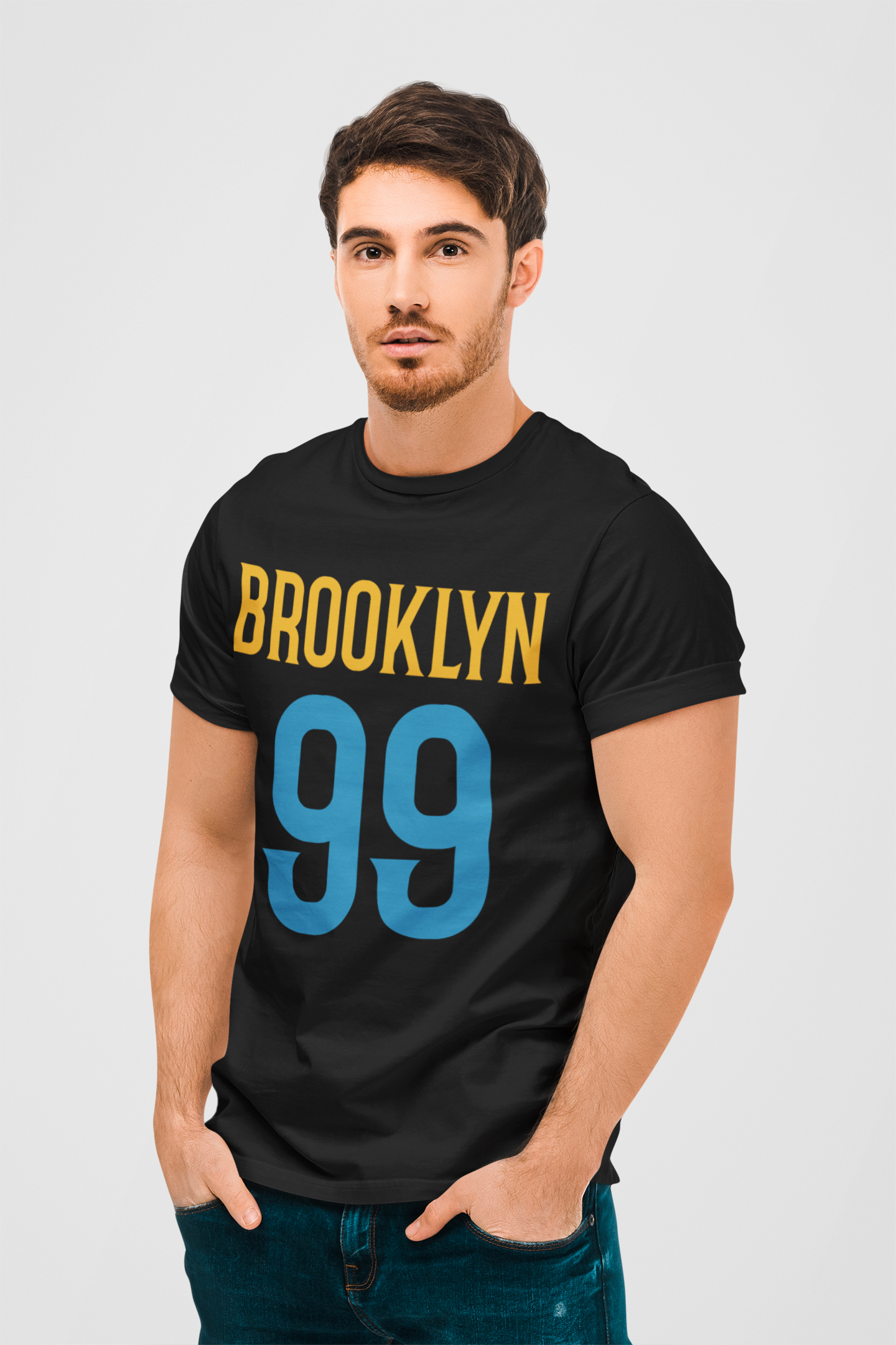 Brooklyn 99 Black Round Neck T-Shirt for Men. 