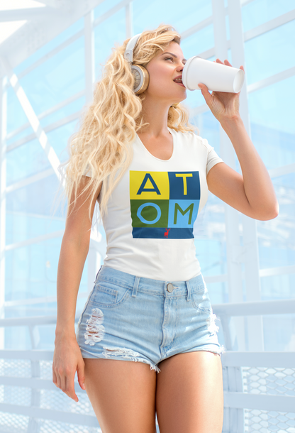 ATOM Signature Color Box White T-Shirt for Women. 
