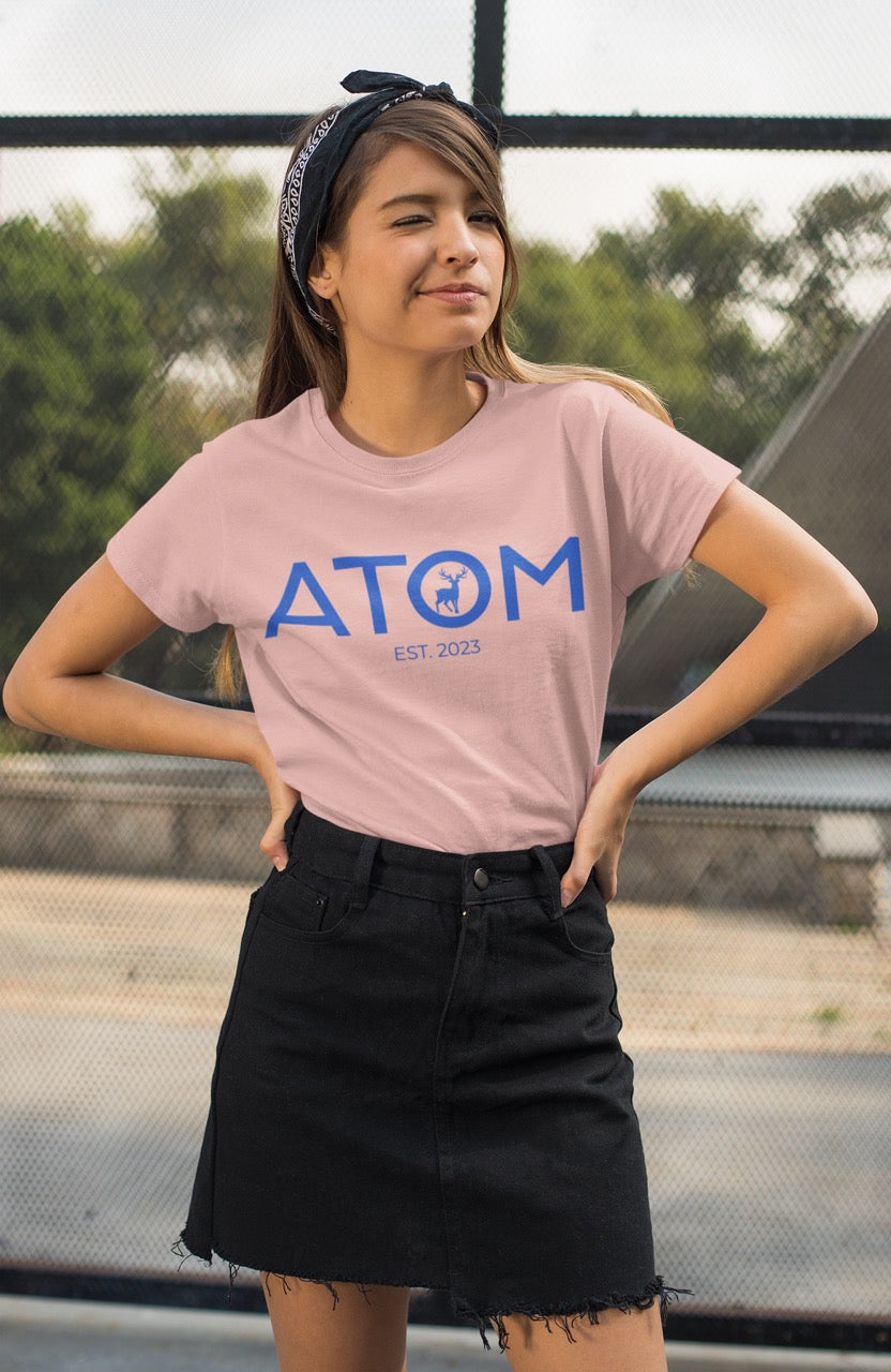 Horizontal Icon Contrast Peach T-Shirt for Women