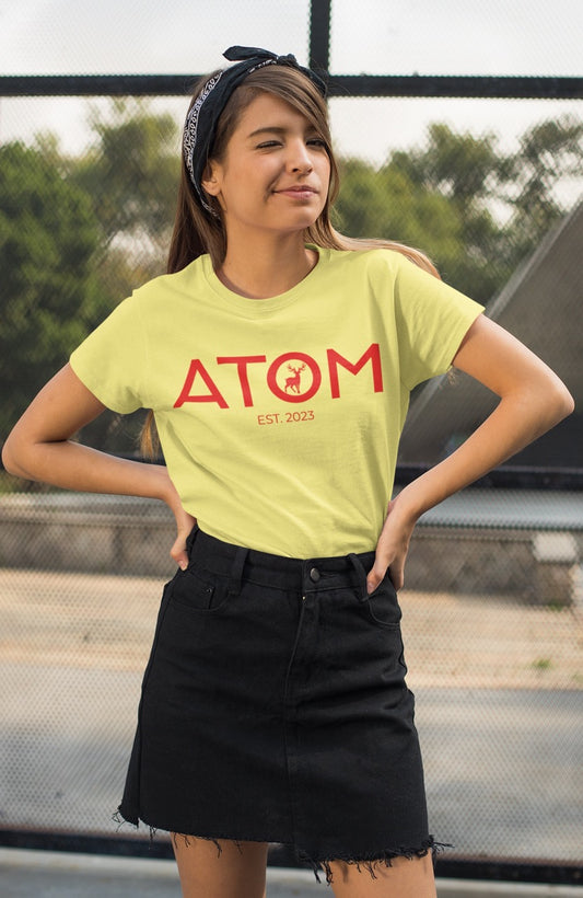 Horizontal Icon Contrast Yellow T-Shirt for Women
