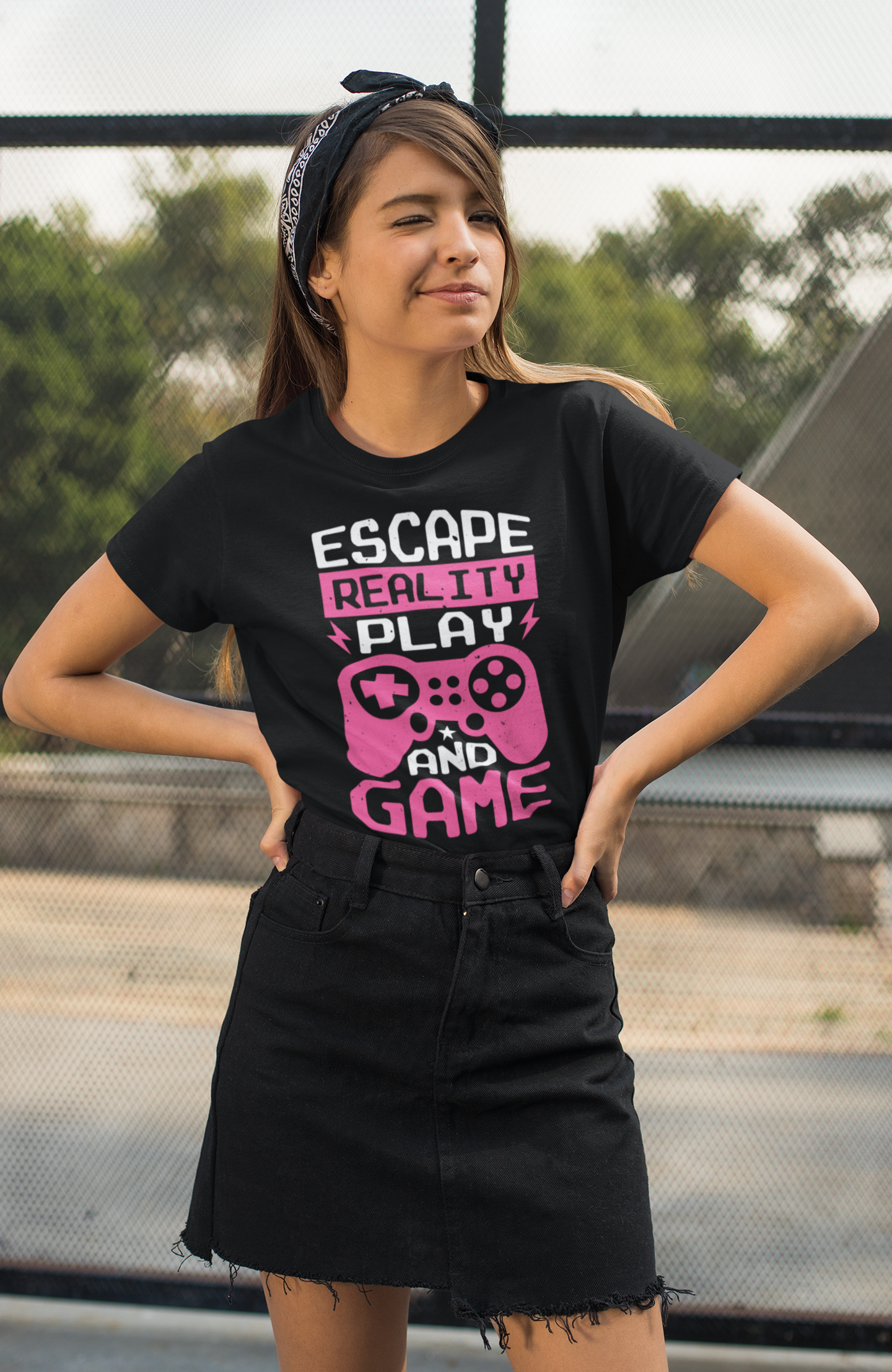 Escape Reality Play Game Round Neck T-Shirt for Women
