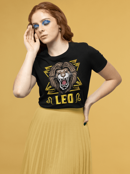 Leo Black T-Shirt For Women - ATOM