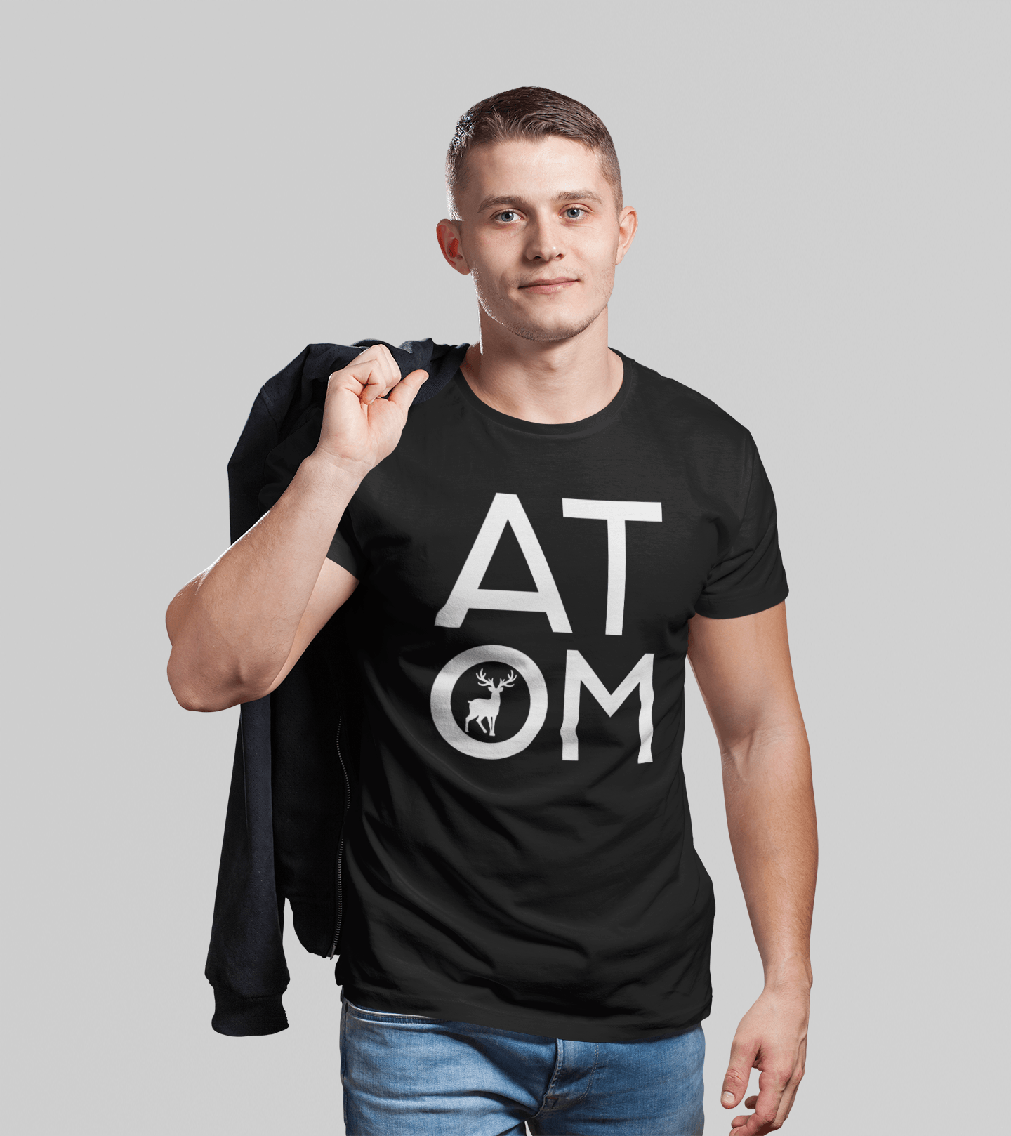 ATOM Signature Icon Black T-Shirt For Men - ATOM