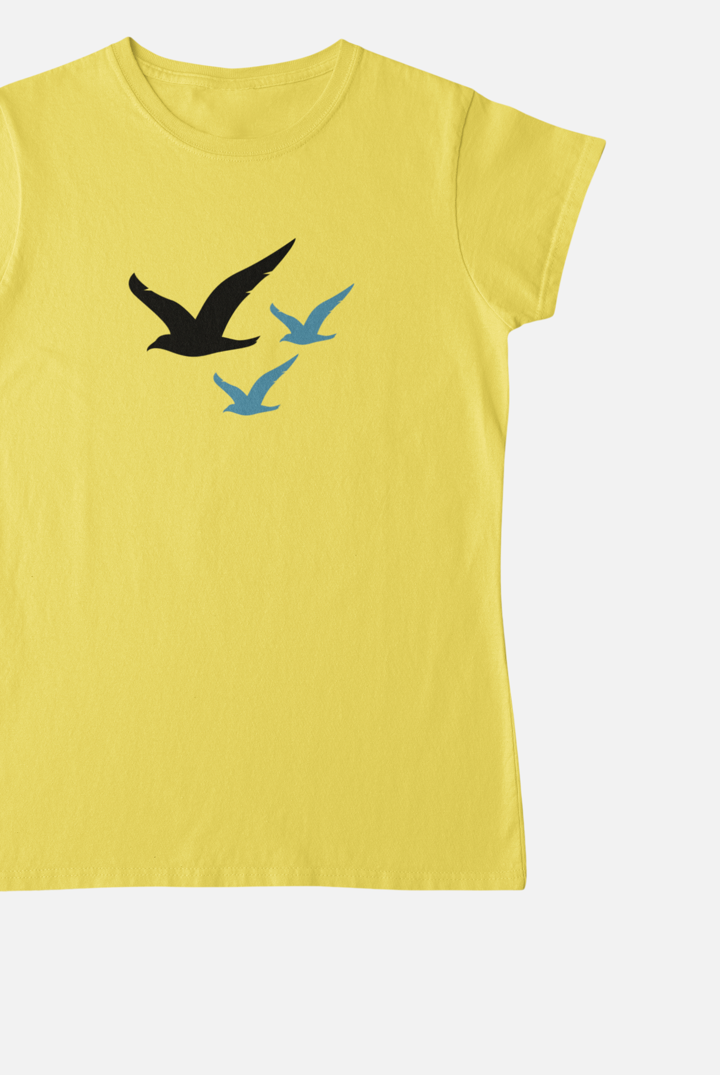 Flying Eagle Yellow Round Neck T-Shirt for Women