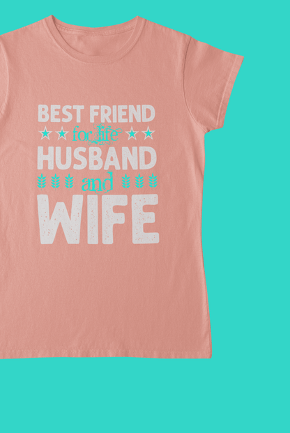Best Friend For Life Peach T-Shirt For Women - ATOM