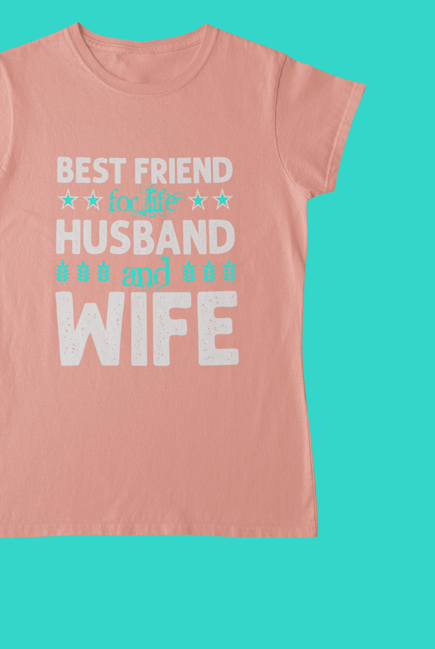 Best Friend For Life Peach T-Shirt For Women - ATOM
