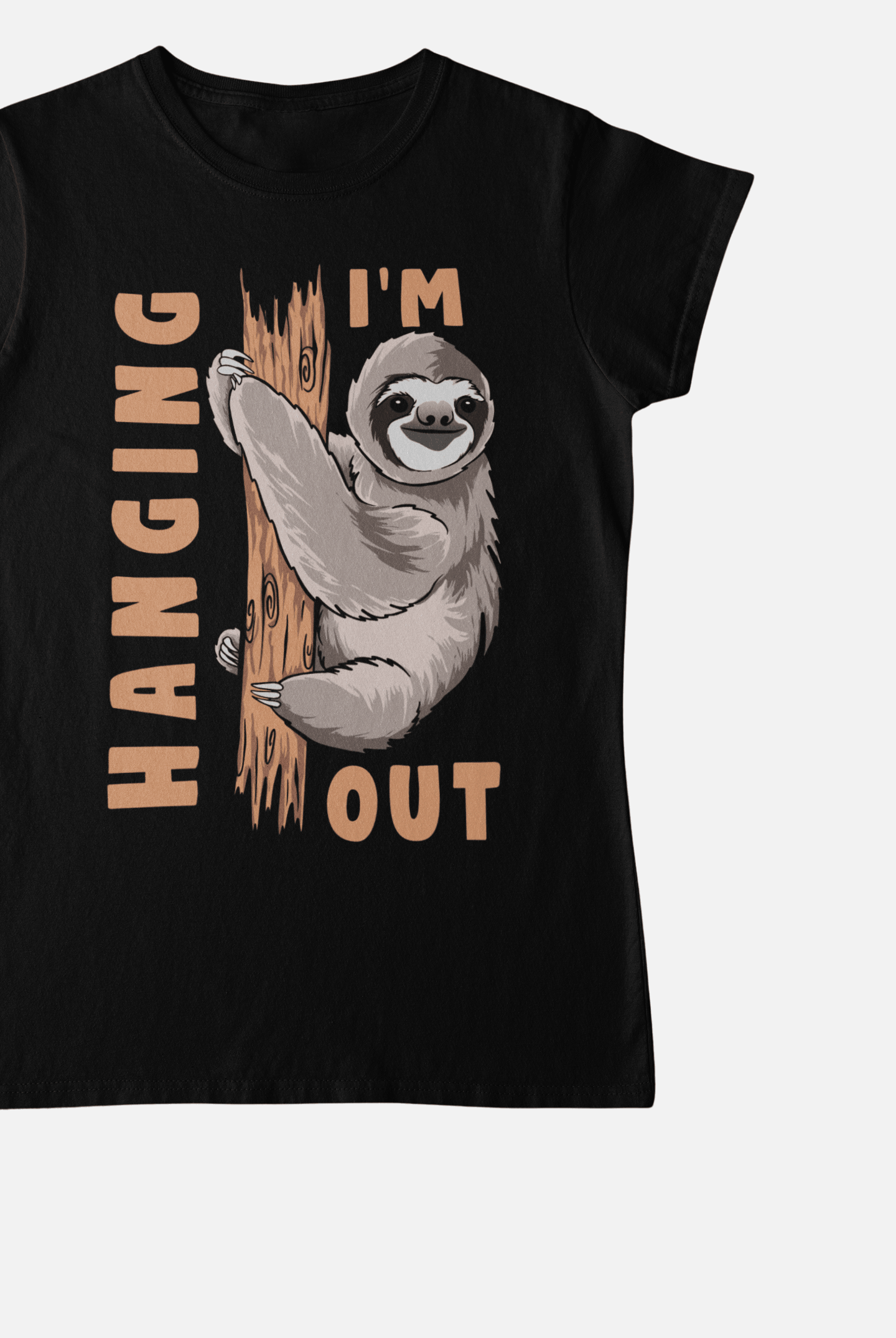 I Am Hanging Out Black T-Shirt For Women - ATOM