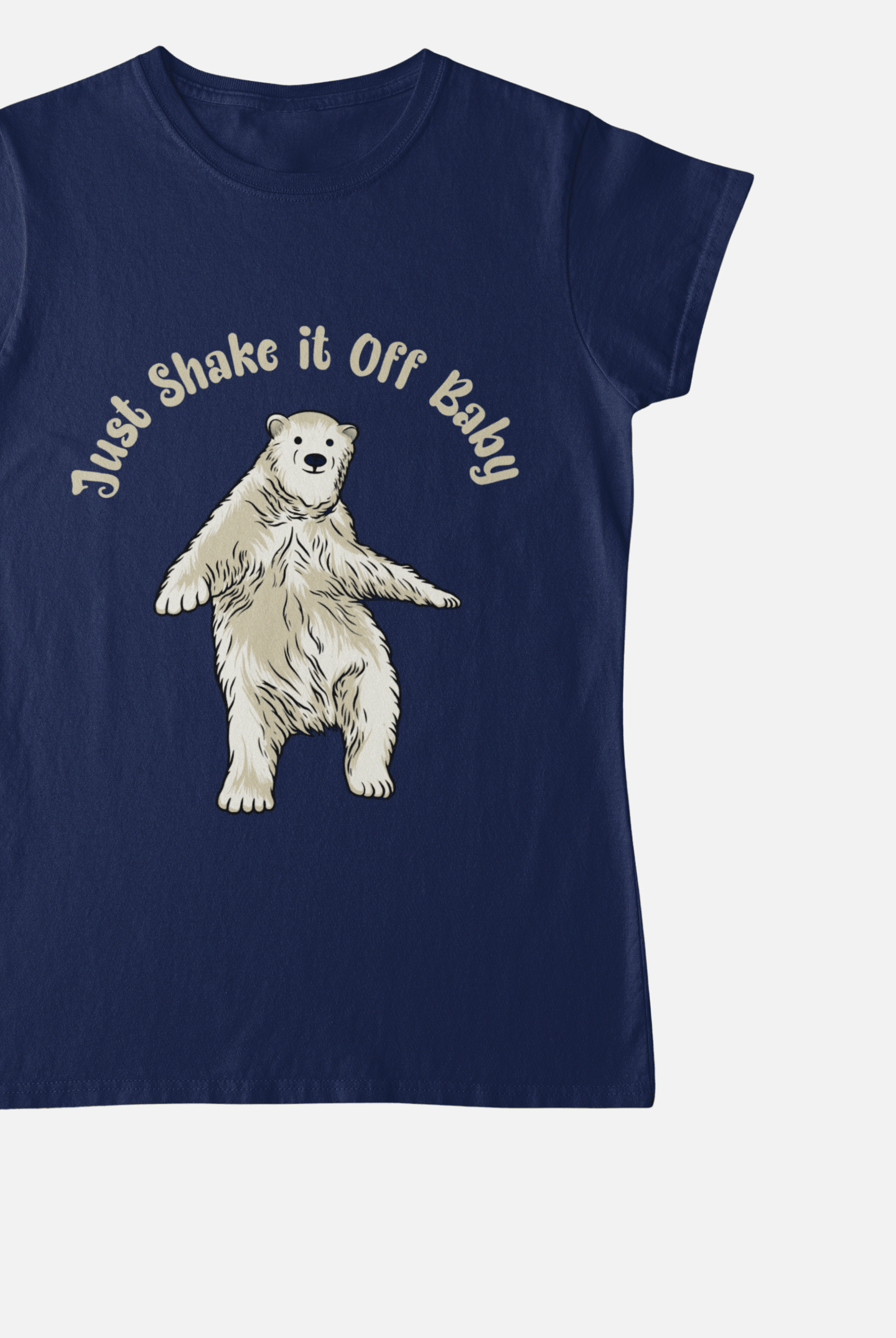 Just Shake It Off Baby Navy Blue T-Shirt For Women - ATOM
