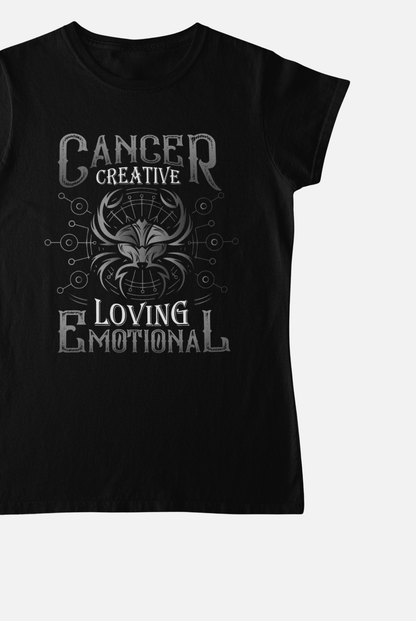 Cancer Creative Loving Emotional Black T-Shirt For Women - ATOM