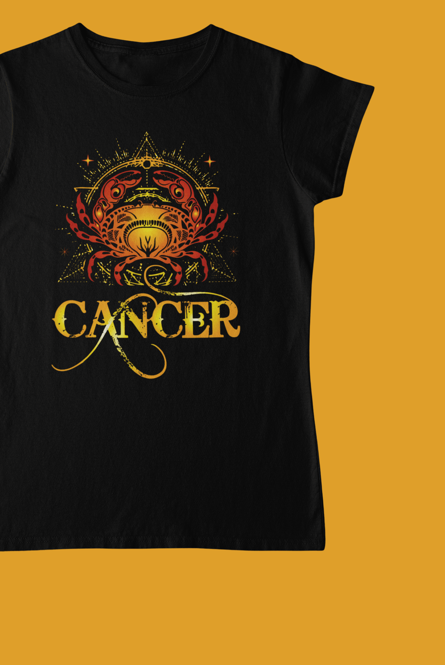 Cancer Zodiac Black T-Shirt For Women - ATOM