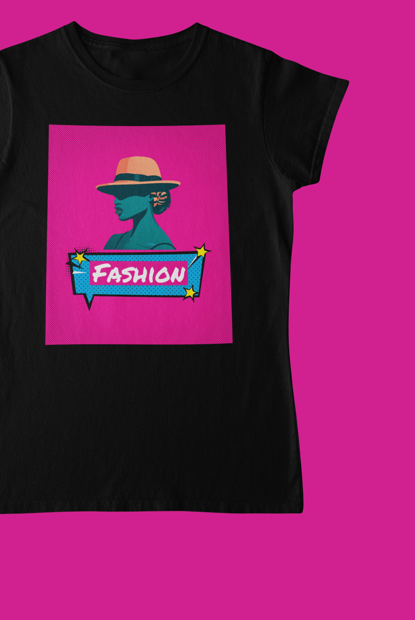 Fashion Black T-Shirt For Women - ATOM
