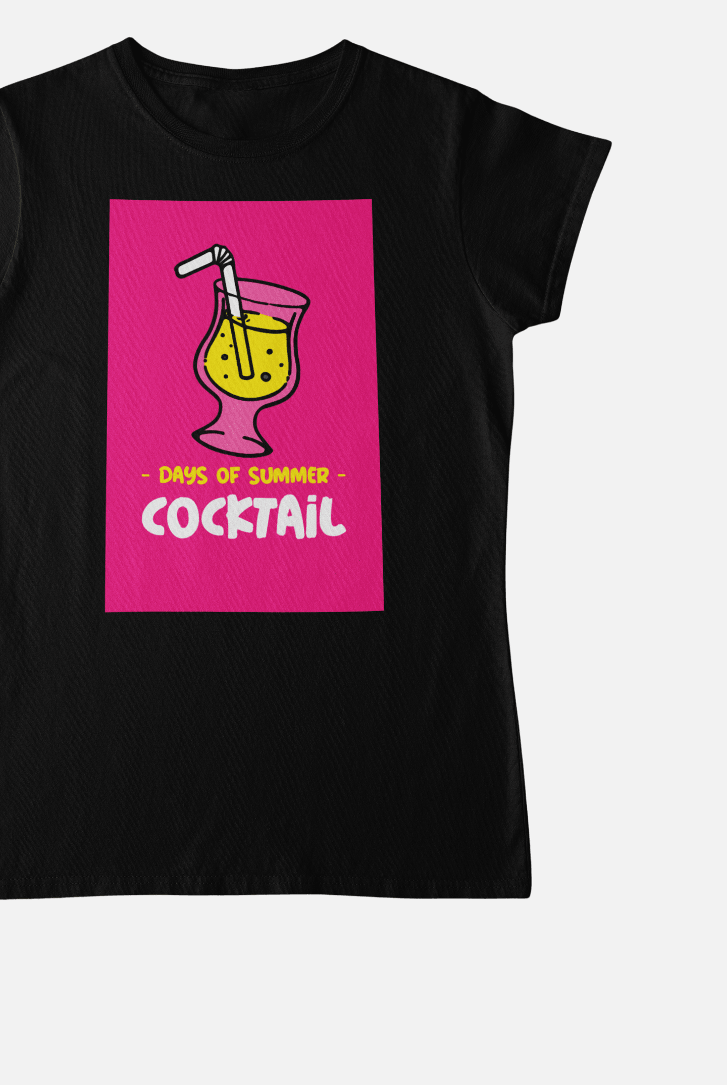 Days Of Summer Black T-Shirt For Women - ATOM