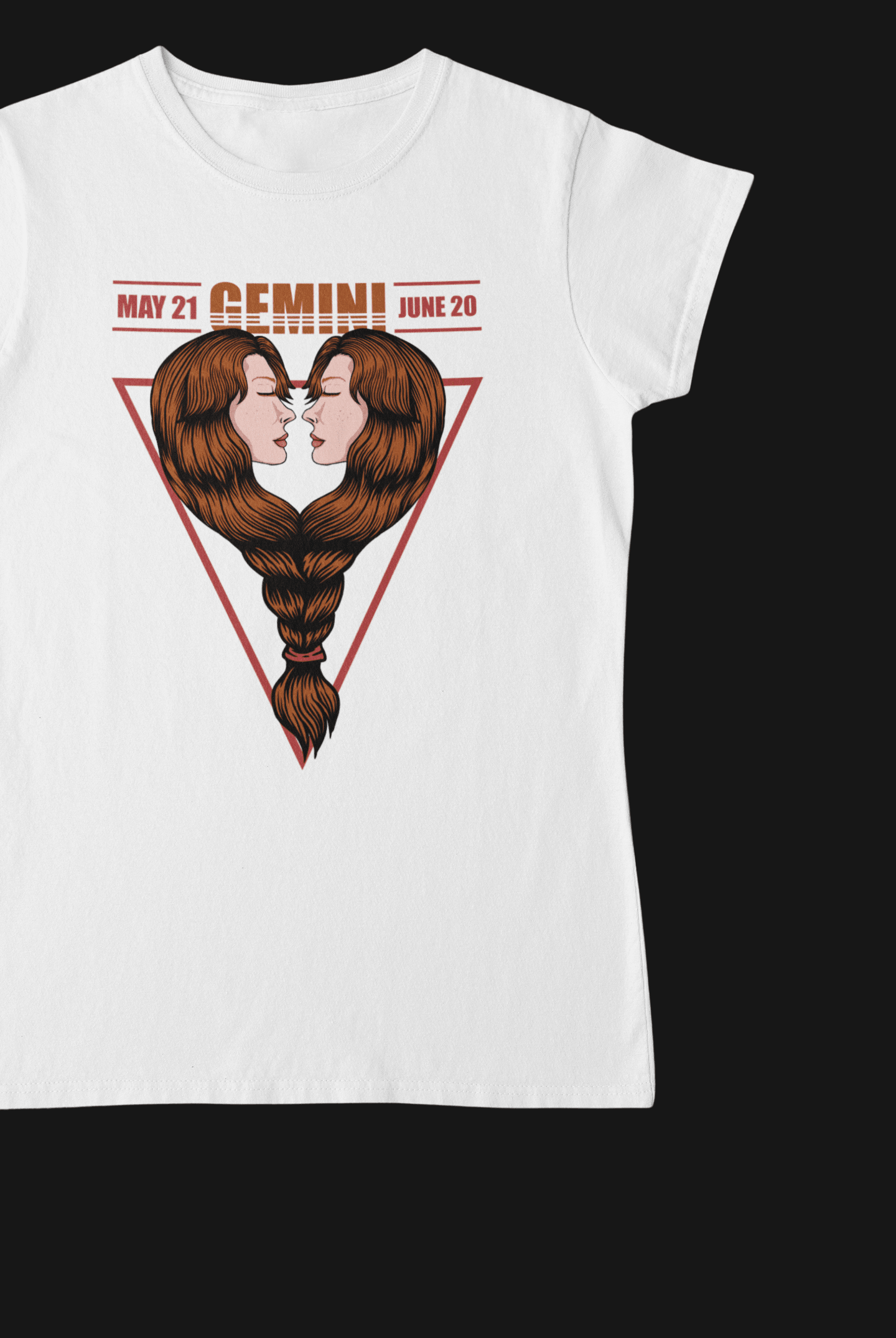 Gemini Black T-Shirt For Women - ATOM