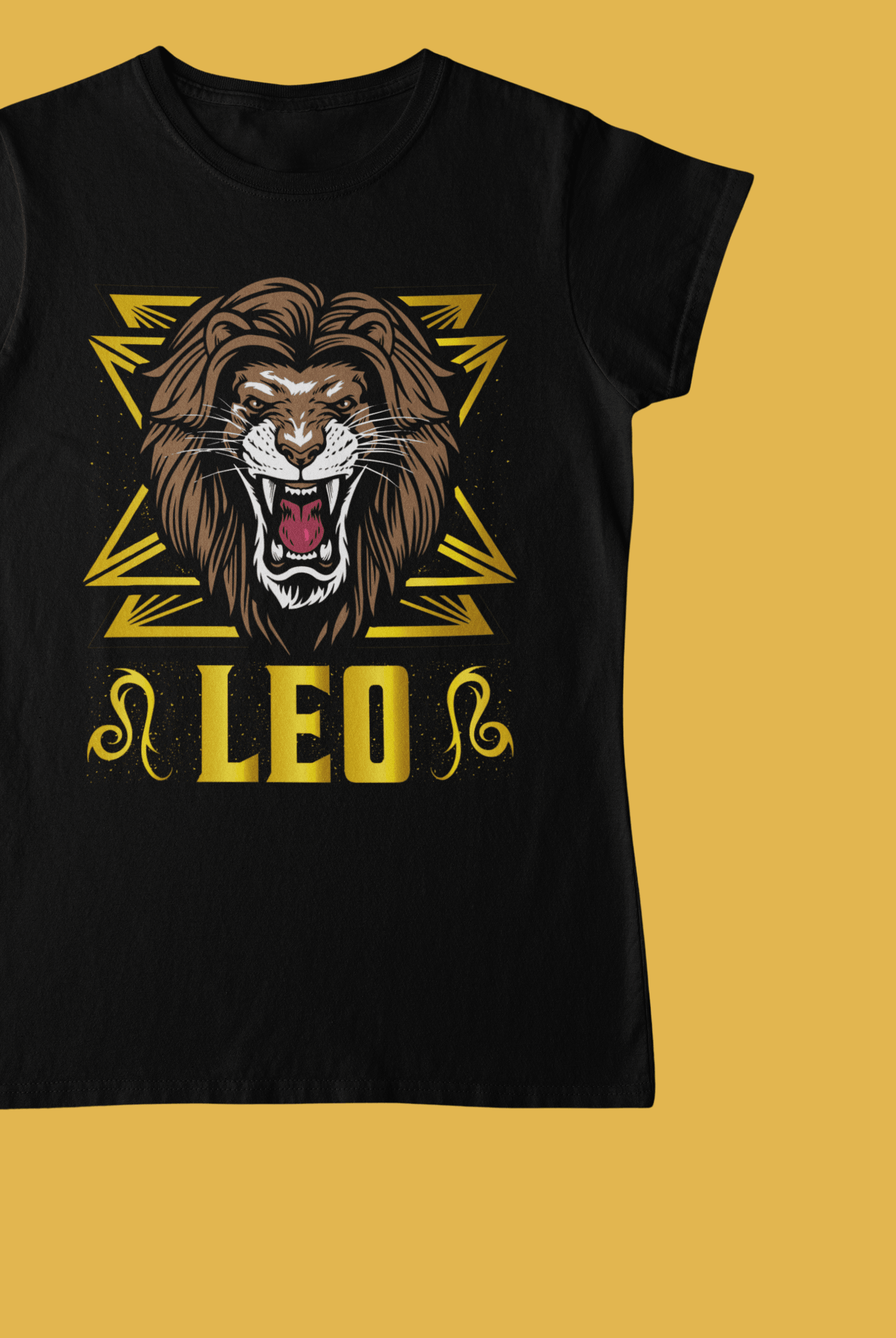 Leo Black T-Shirt For Women - ATOM