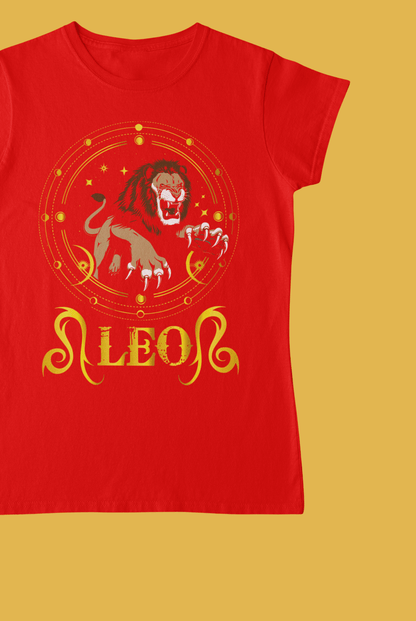 Leo Red T-Shirt For Women - ATOM
