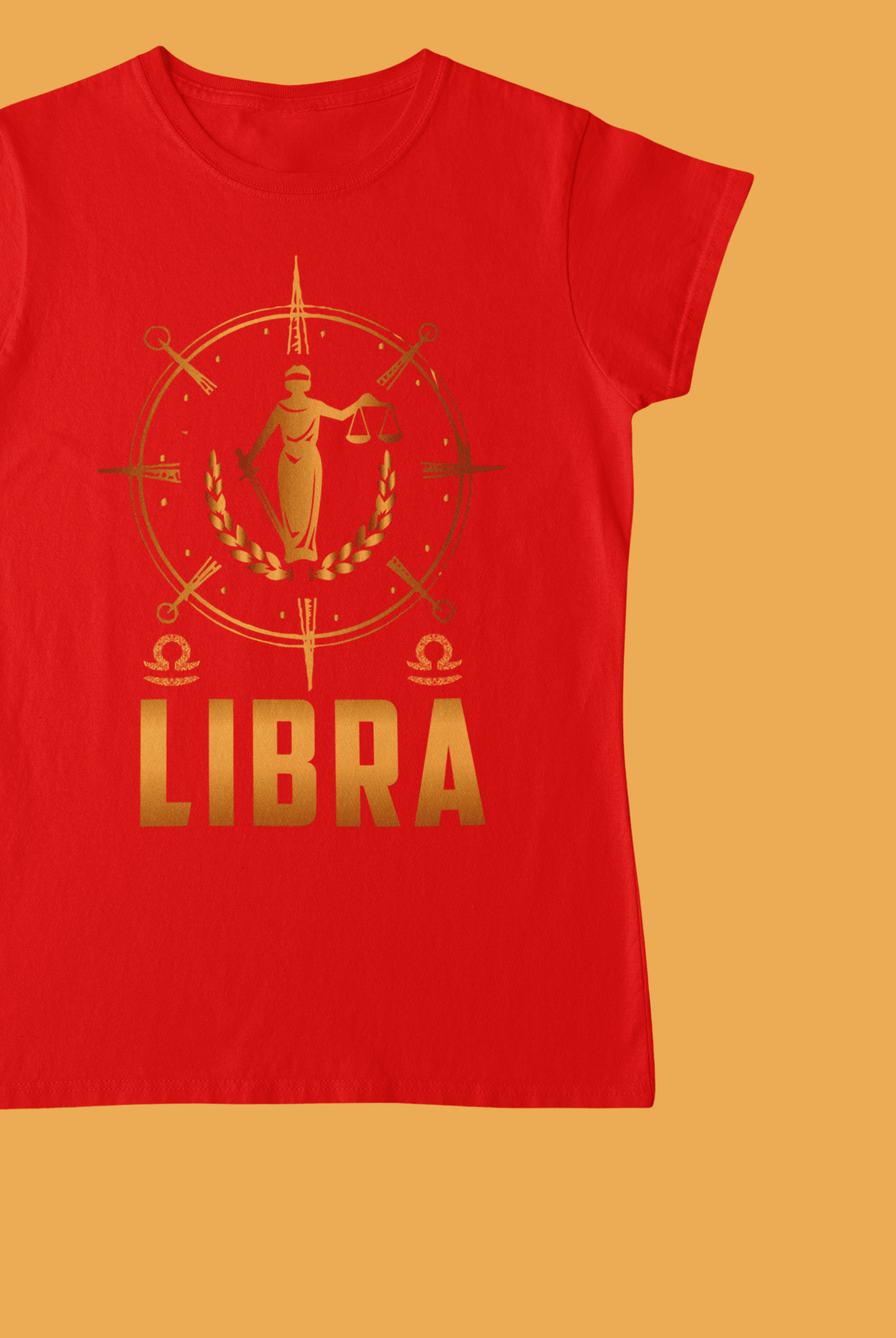 Libra Red T-Shirt For Women - ATOM