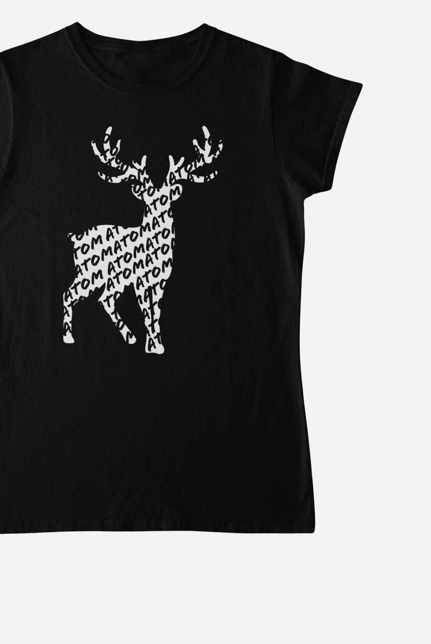 Plain Black Signature Icon T-Shirt For Women - ATOM