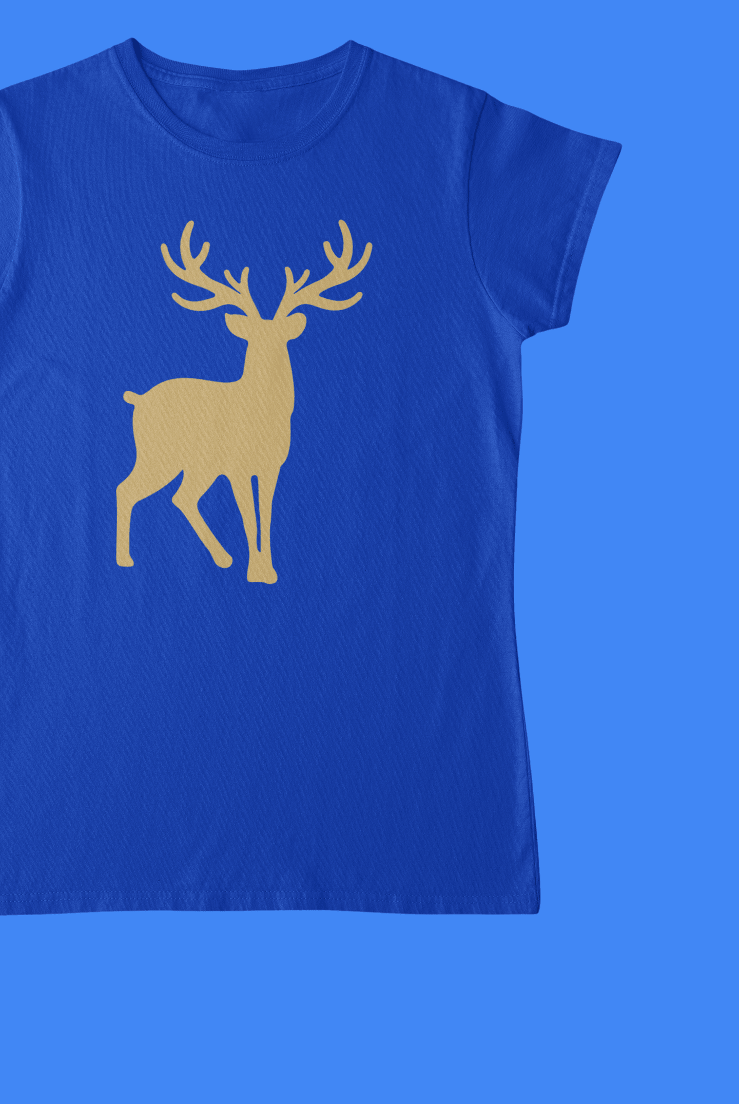 ATOM Signature Golden Mascot Royal Blue T-Shirt For Women - ATOM