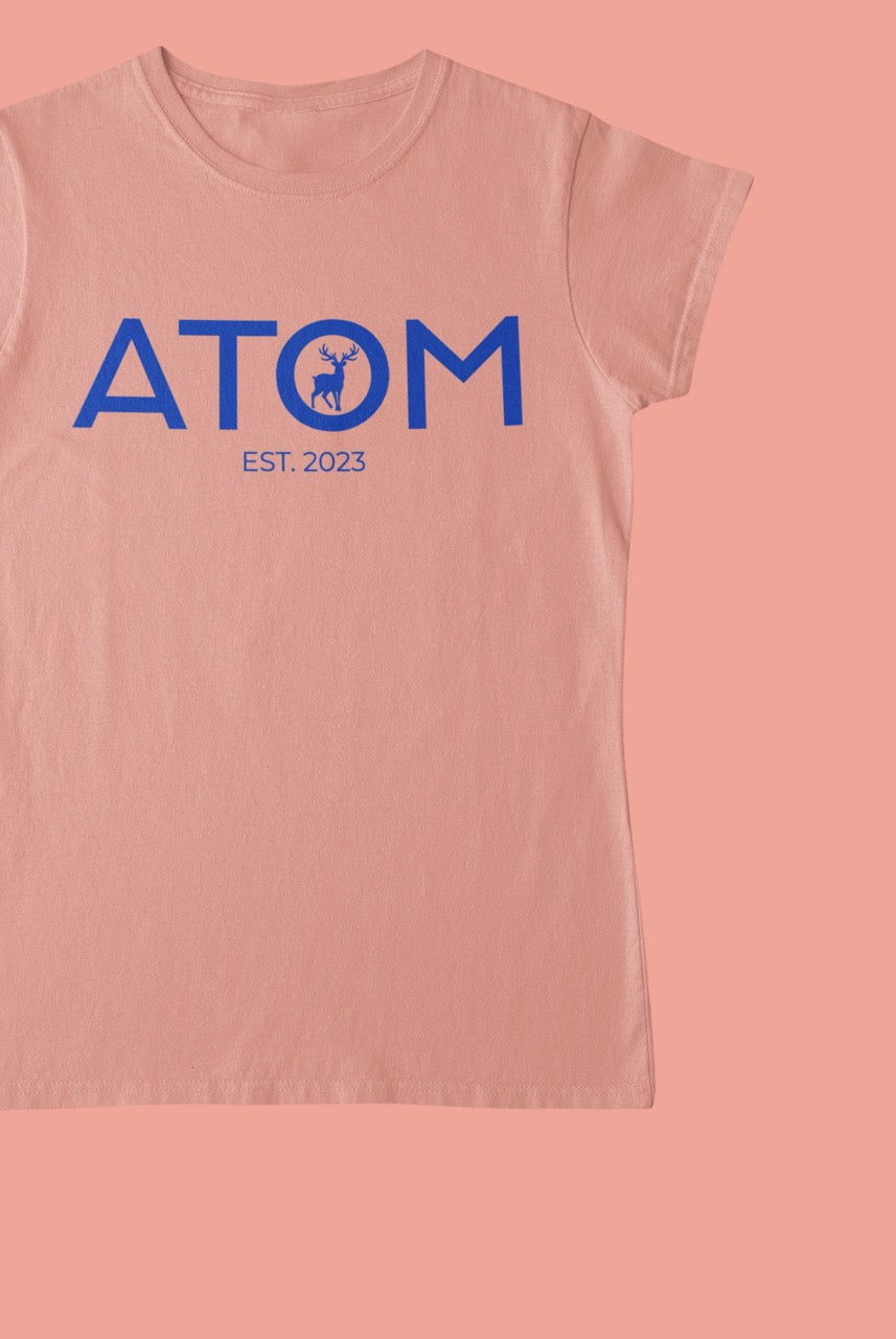 Horizontal Icon Contrast Peach T-Shirt for Women