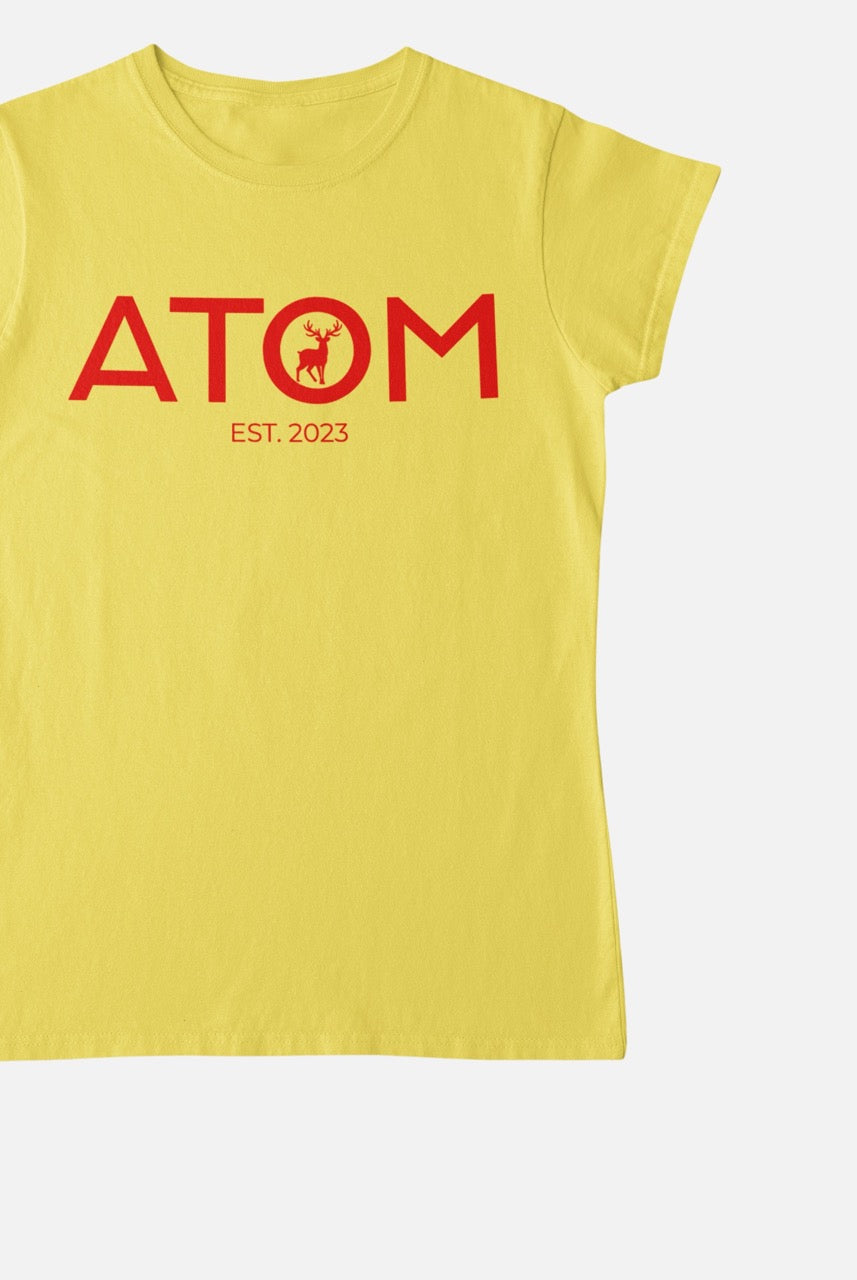 Horizontal Icon Contrast Yellow T-Shirt for Women
