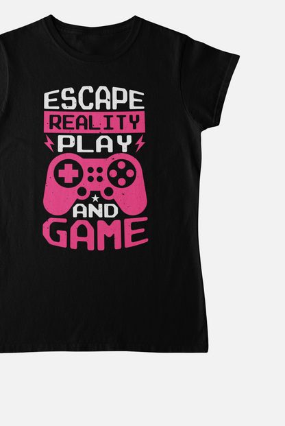 Escape Reality Play Game Round Neck T-Shirt for Women