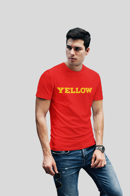 ATOM Basic Colour Splash Red Round Neck T-Shirt for Men.