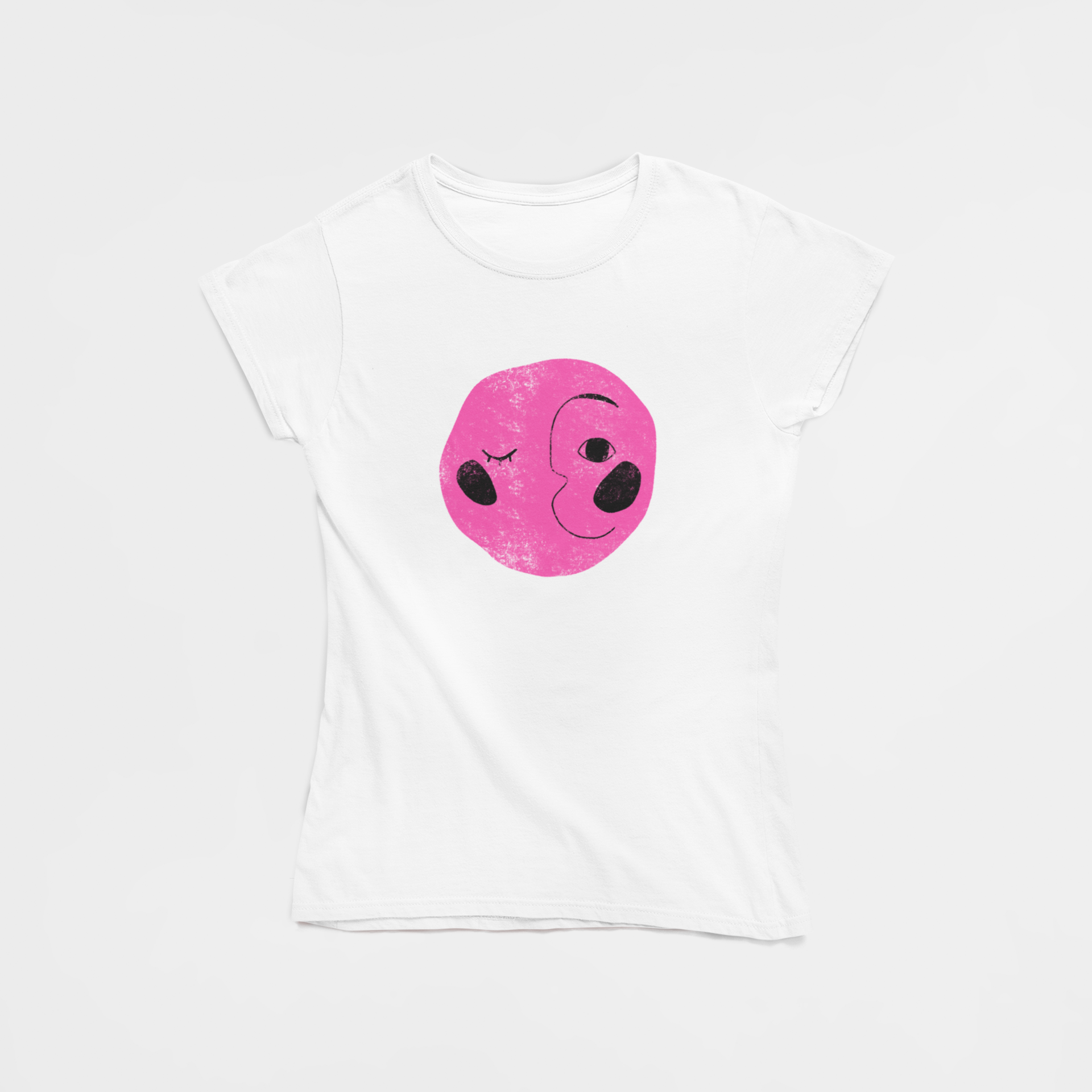 Meditation White Round Neck T-Shirt for Women. 