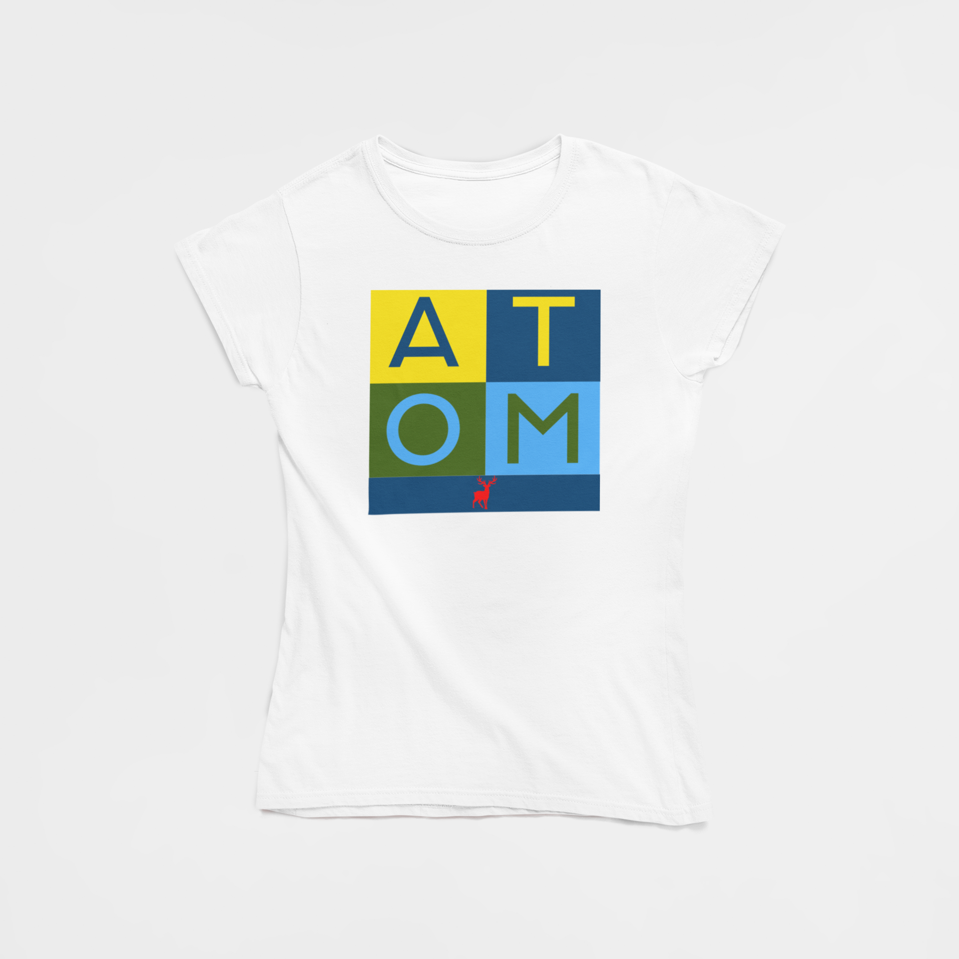 ATOM Signature Color Box White T-Shirt for Women. 