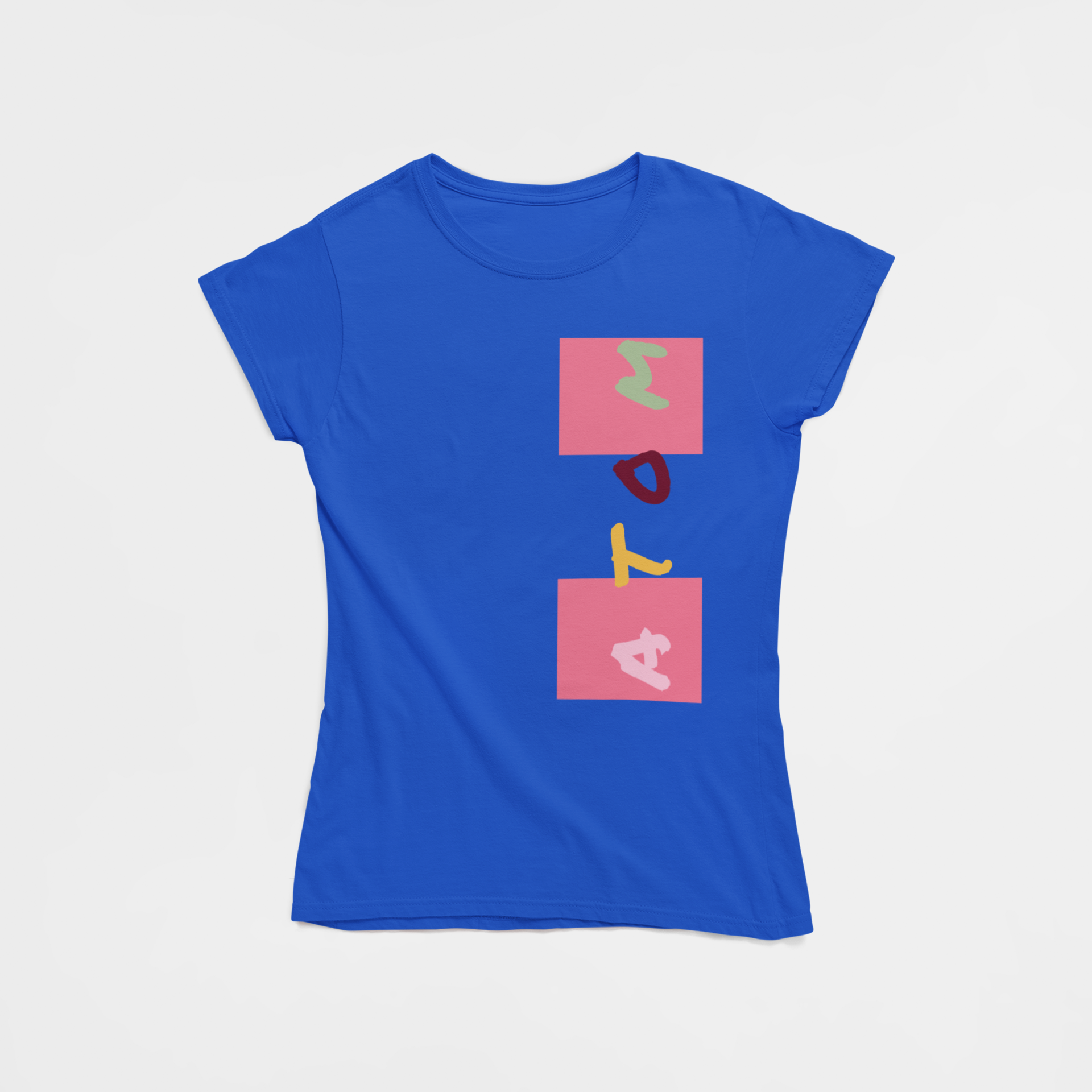 ATOM Signature Permanent Marker Royal Blue T-Shirt for Women. 