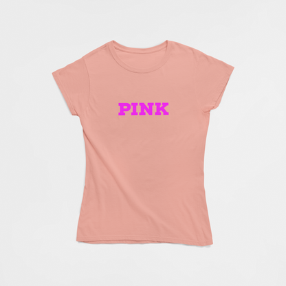 ATOM Basic Colour Splash Peach Round Neck T-Shirt for Women. 