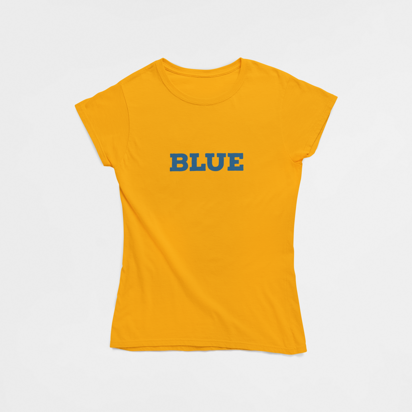 ATOM Basic Colour Splash Mustard Yellow Round Neck T-Shirt for Women. 