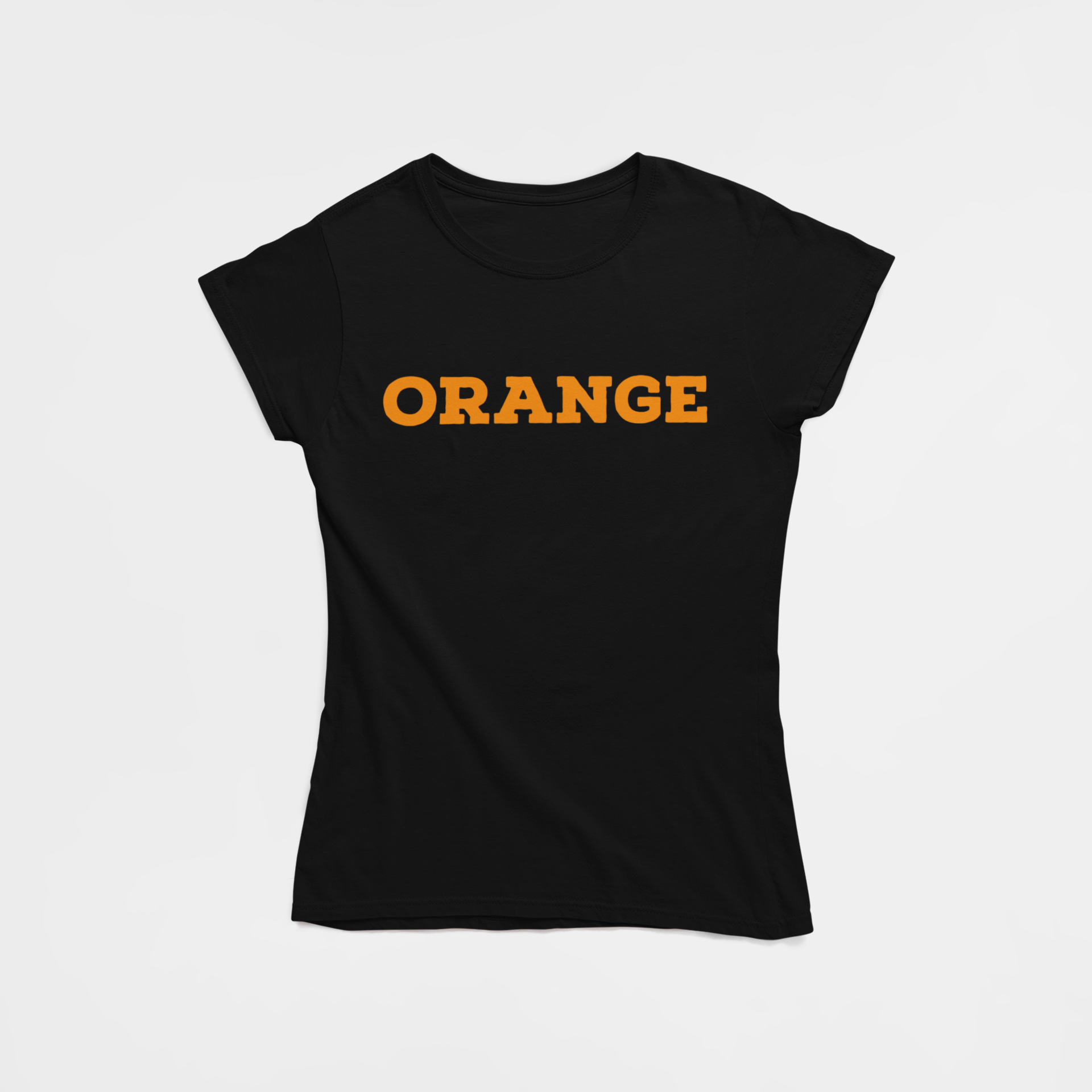 ATOM Basic Colour Splash Black Round Neck T-Shirt for Women. 