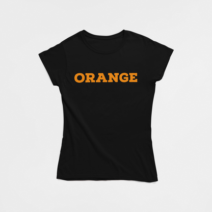 ATOM Basic Colour Splash Black Round Neck T-Shirt for Women. 